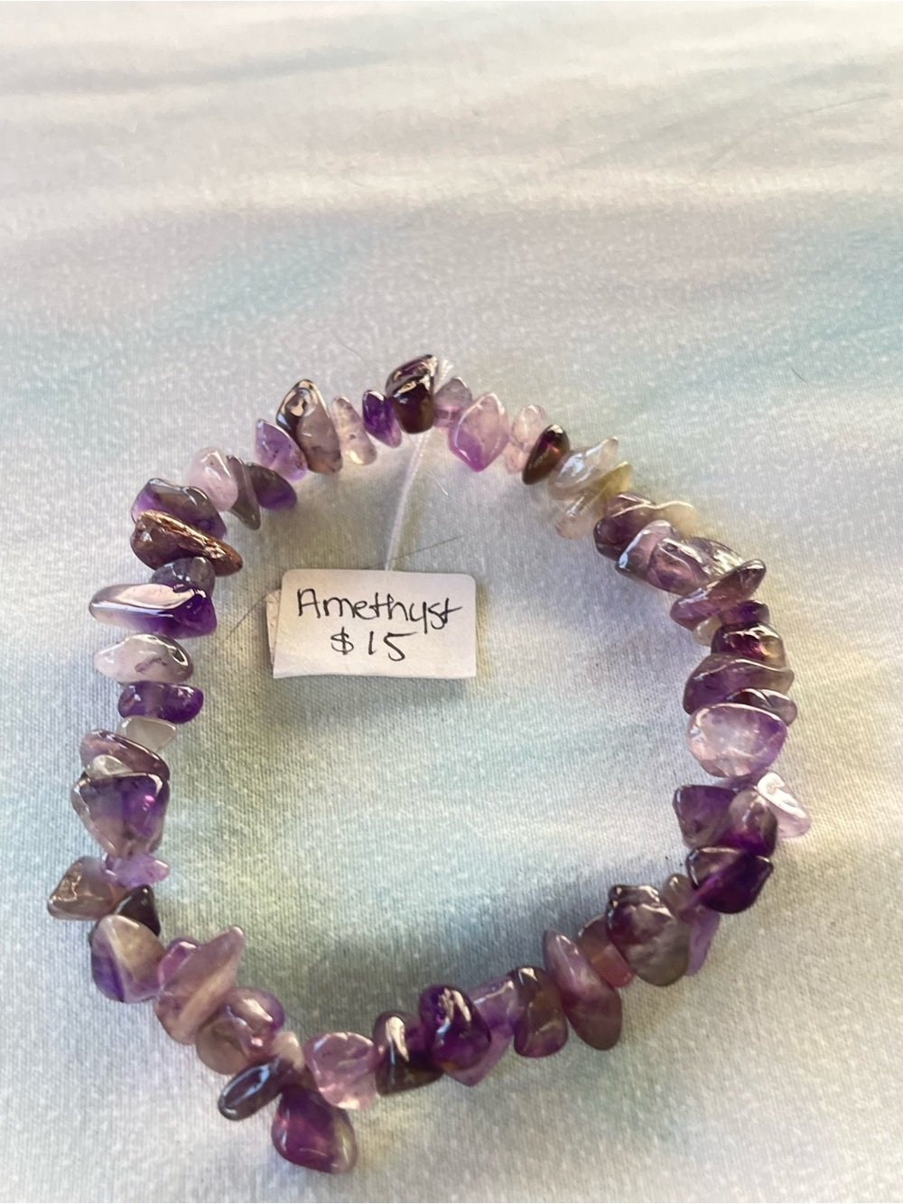 Handmade Amethyst Chip Stretch Bracelet - Natural Gemstone